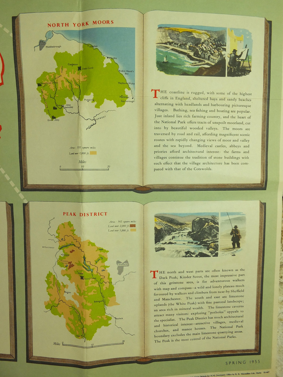 Original Vintage National Parks of England and Wales Poster Lake District Peak Snowdonia Dartmoor York Pembrokeshire wall art 1950s 1955