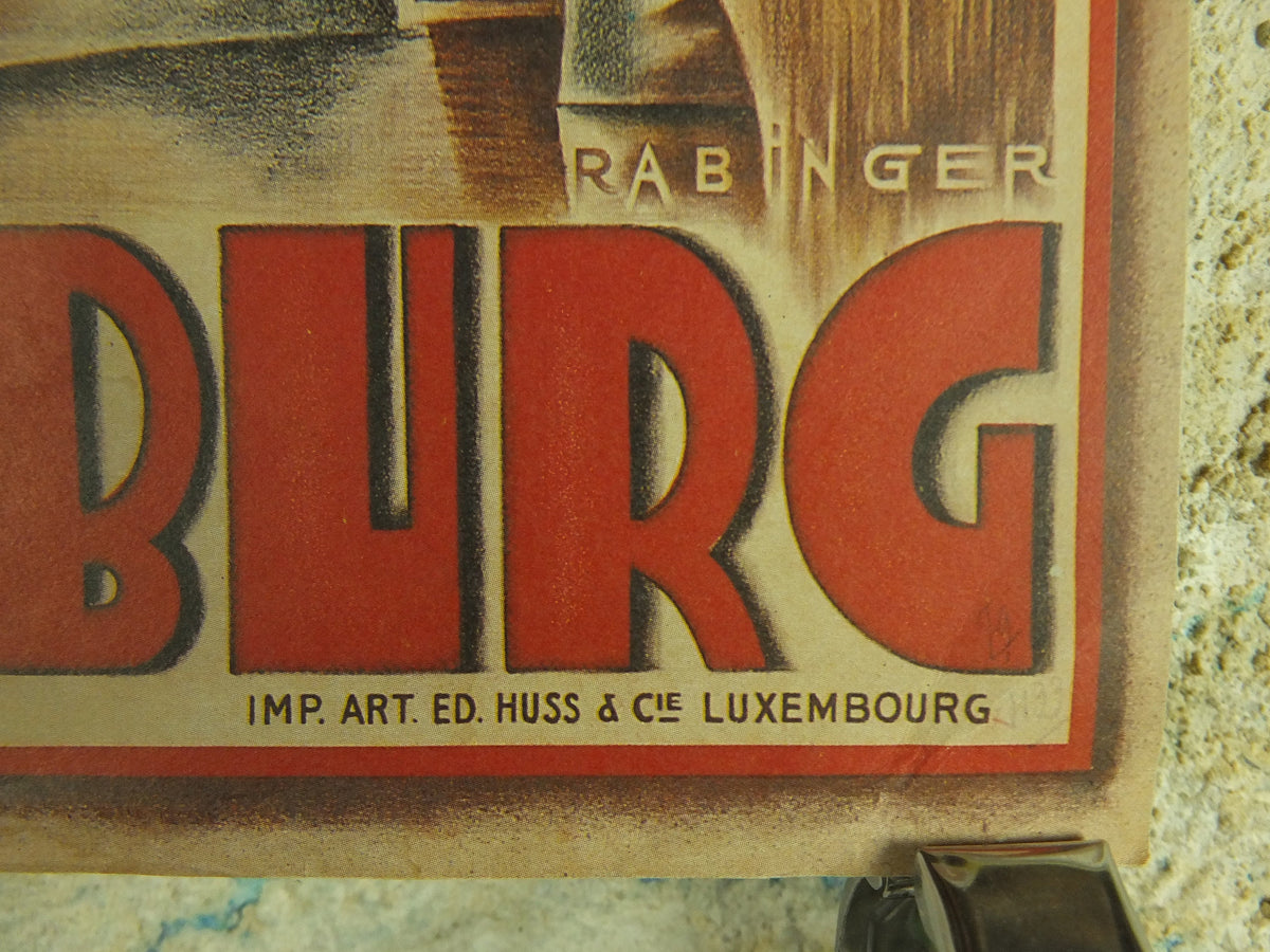 Vintage Reprint Luxemburg Travel Poster Groot Hertogdom 1920s Rabinger art deco nouveau tourism advertising metro print wall art retro 1920s