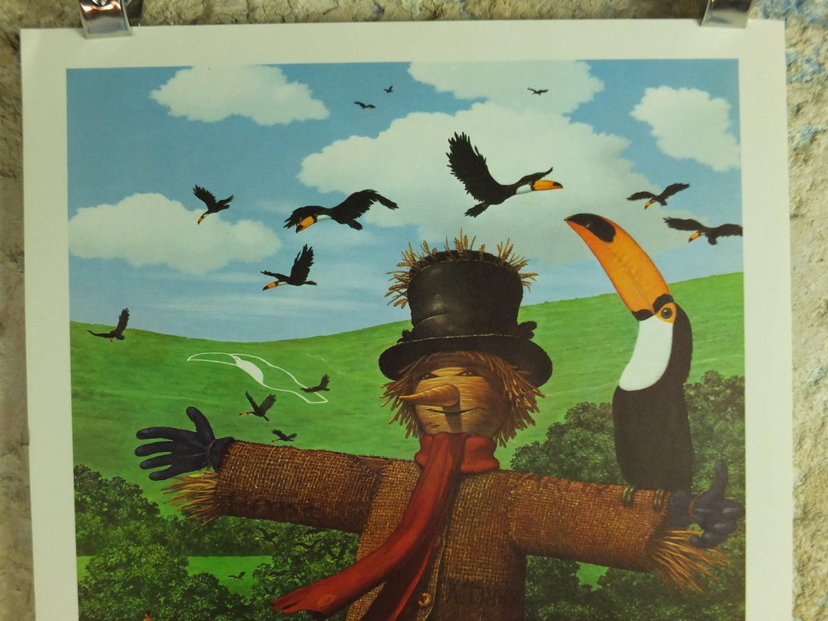 Original Vintage Guinness Toucan Poster, scarecrow, garden harvest, advertising ale Irish stout beer print wall art retro 1970s