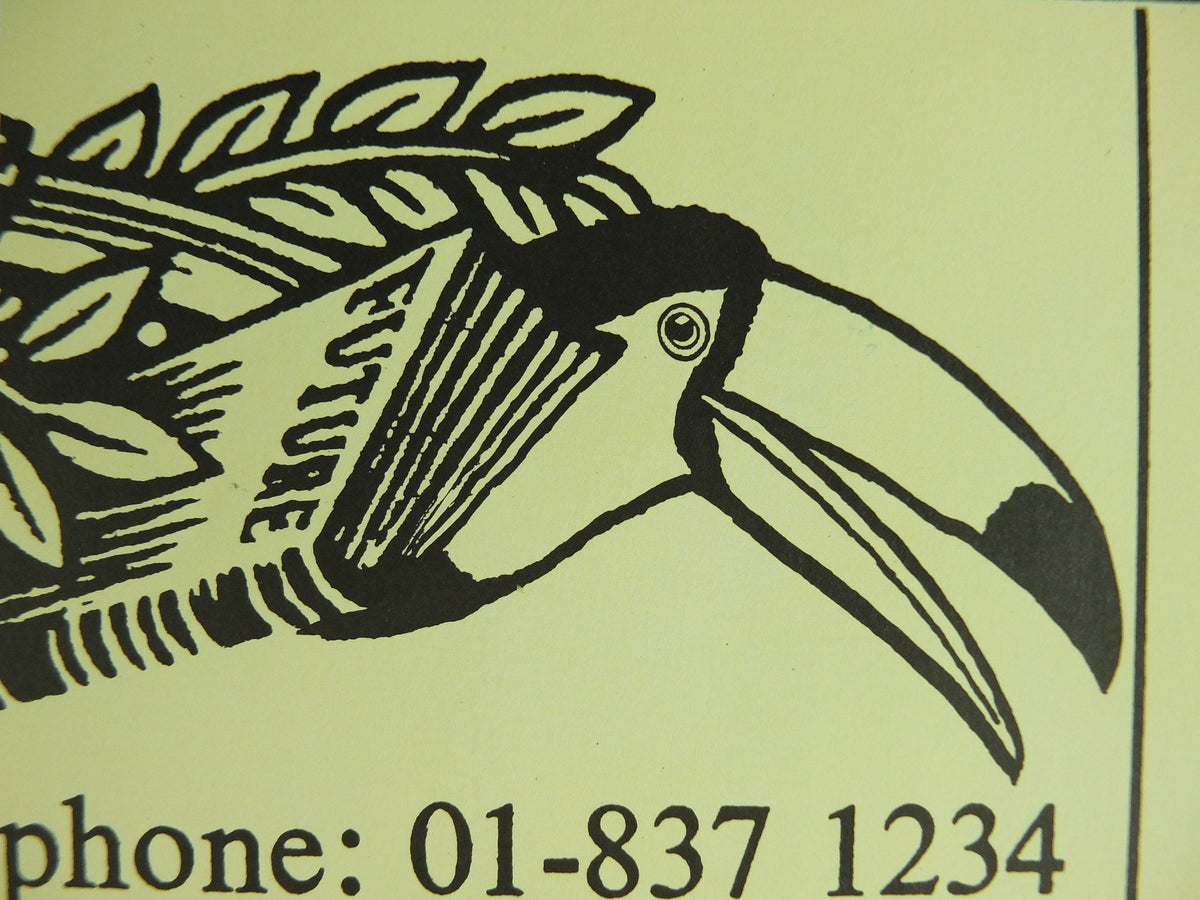 Original Vintage Guinness Toucan Poster, Times article, advertising ale Irish stout beer print wall art retro 1970s