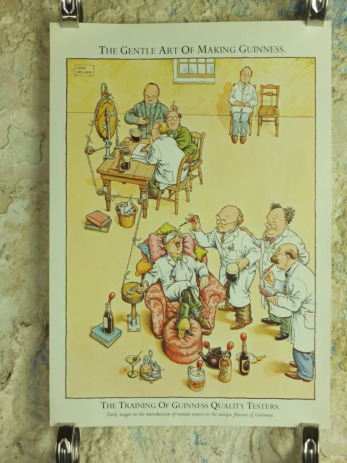 Original Vintage Gentle Art of Making Guinness Poster Training of Quality Tester advertising ale Irish stout beer print wall art retro 1980s