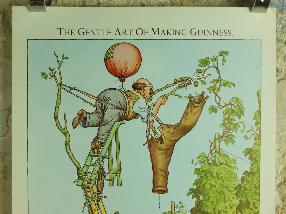 Original Vintage Gentle Art of Making Guinness Poster Hop picking time in fields advertising ale Irish stout beer print wall art retro 1980s