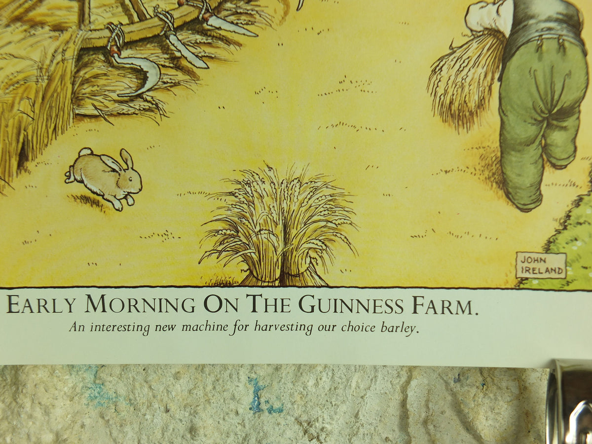 Original Vintage Gentle Art of Making Guinness Poster Early Morning on the Farm advertising ale Irish stout beer print wall art retro 1980s