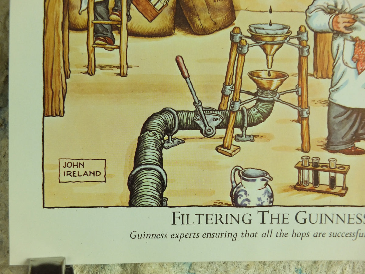 Original Vintage Gentle Art of Making Guinness Poster Filtering Guinness Wort advertising ale Irish stout beer print wall art retro 1980s
