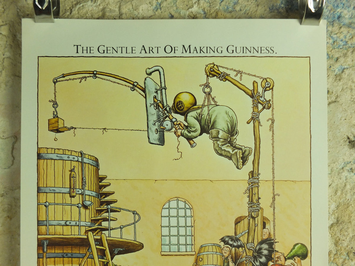 Original Vintage Gentle Art of Making Guinness Poster Fermenting the Guinness advertising ale Irish stout beer print wall art retro 1980s