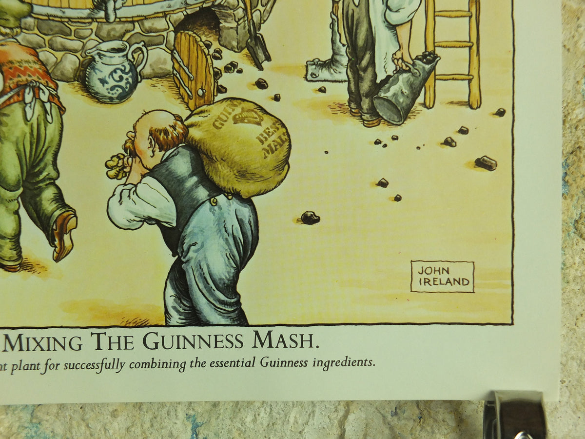 Original Vintage Gentle Art of Making Guinness Poster Mixing the Guinness Mash advertising ale Irish stout beer print wall art retro 1980s