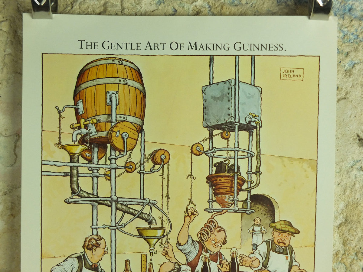 Original Vintage Gentle Art of Making Guinness Poster Bottling the Guinness advertising ale Irish stout beer print wall art retro 1980s