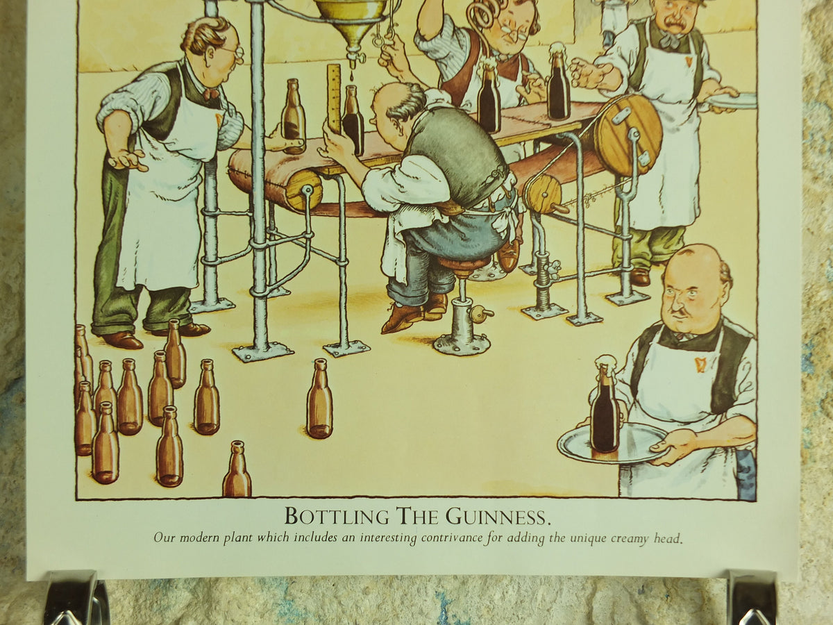 Original Vintage Gentle Art of Making Guinness Poster Bottling the Guinness advertising ale Irish stout beer print wall art retro 1980s