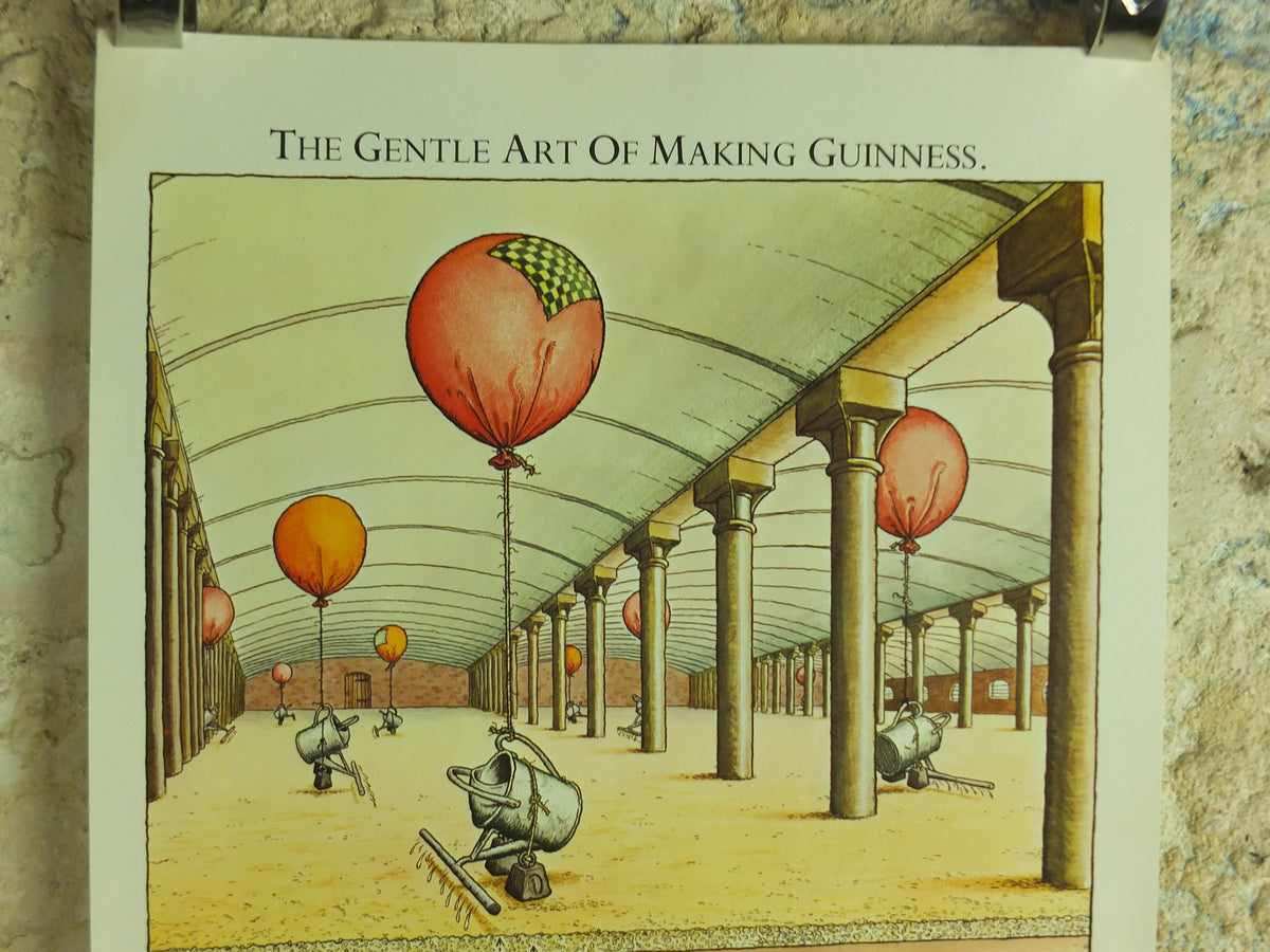 Original Vintage Gentle Art of Making Guinness Poster Industry in the Maltings advertising ale Irish stout beer print wall art retro 1980s