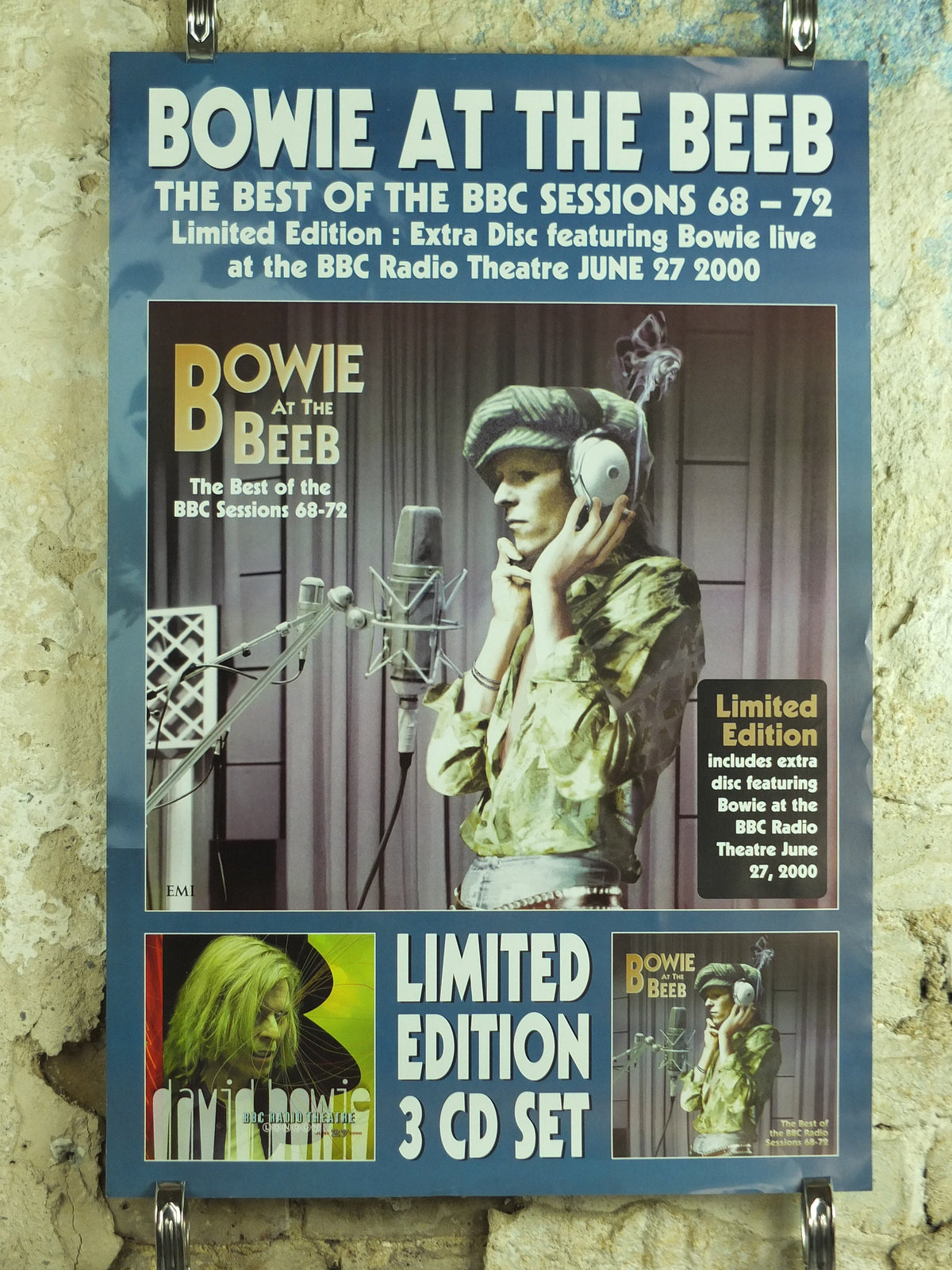 Original Vintage Bowie at the Beeb Poster David BBC Sessions 1968 1972 record store CD Limited Edition music print wall art 1998 1990s