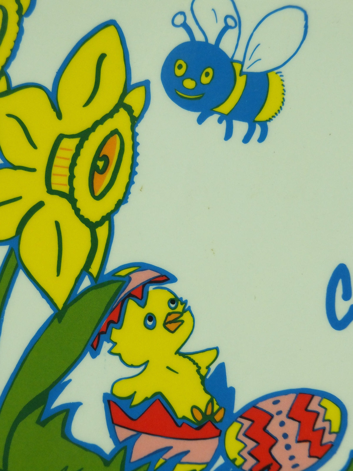 Unique Original Vintage Retail "We wish all our customers a Happy Easter" Sign for a shop window laminated 1993 1990s