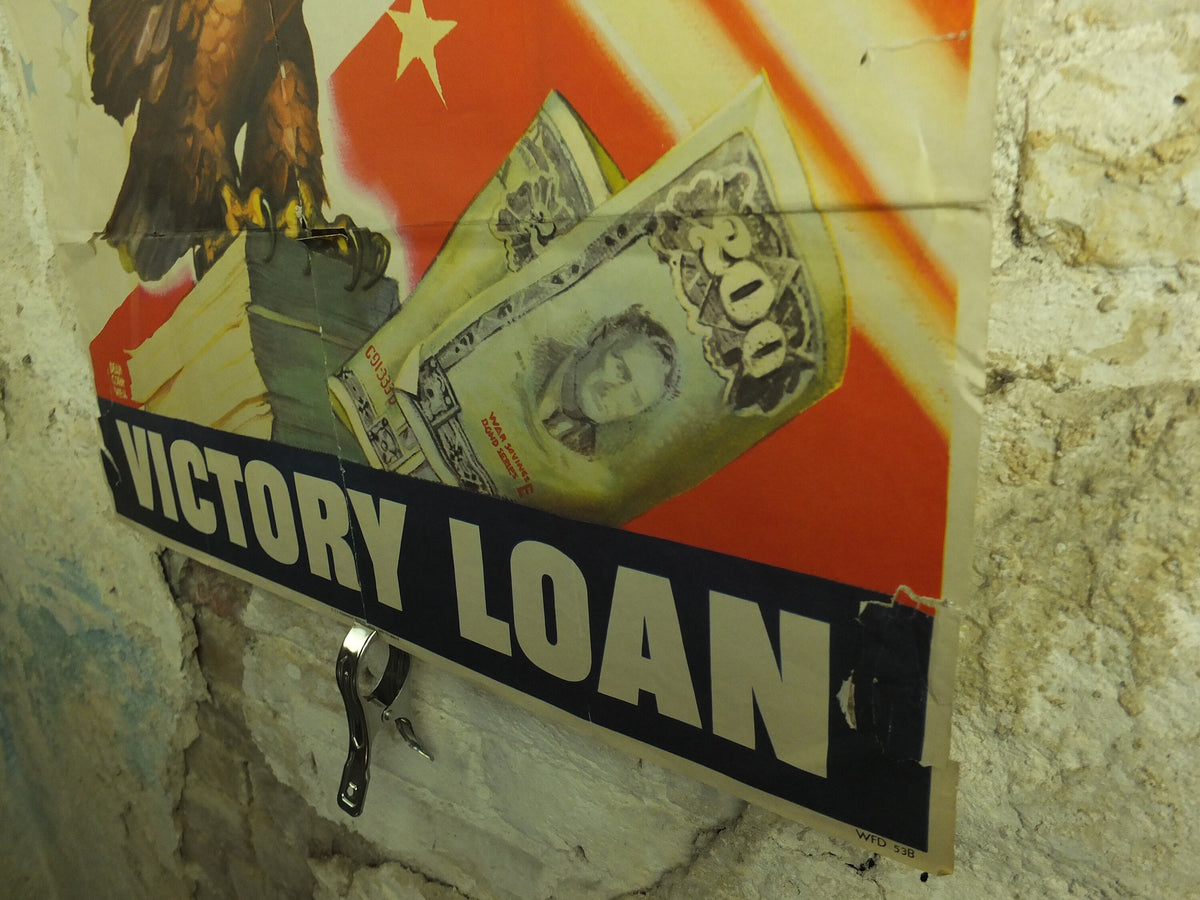 1945 Original Victory Loans Poster, Bald Eagle, American Flag, by Dean Cornwall 95cm x 61cm, World War 2 WW2, wall art retro decor