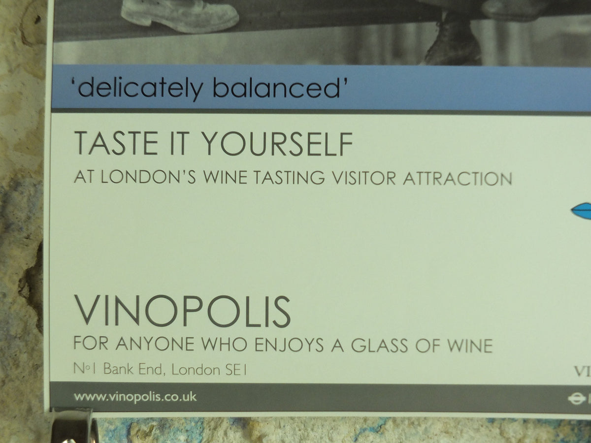 Original Vintage Vinopolis Wine Poster construction builders tasting Bank End London Bridge SE1 Winery Viticulture print wall art 1990s