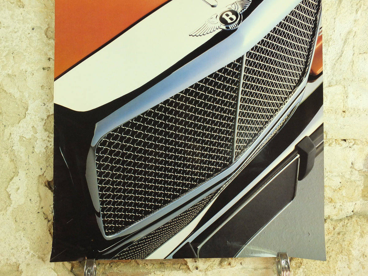 Original Vintage British Bentley Grill Poster luxury brand design car sports power deluxe advertising print wall art 1990s