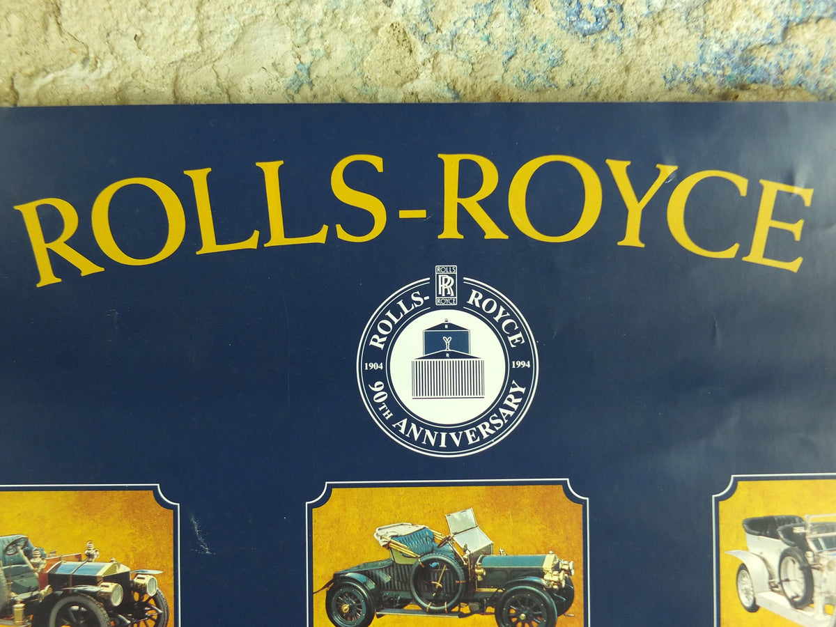 Original Vintage British Rolls Royce Story Poster Crewe luxury brand design sports car Cheshire history Advertising print wall art 1990s