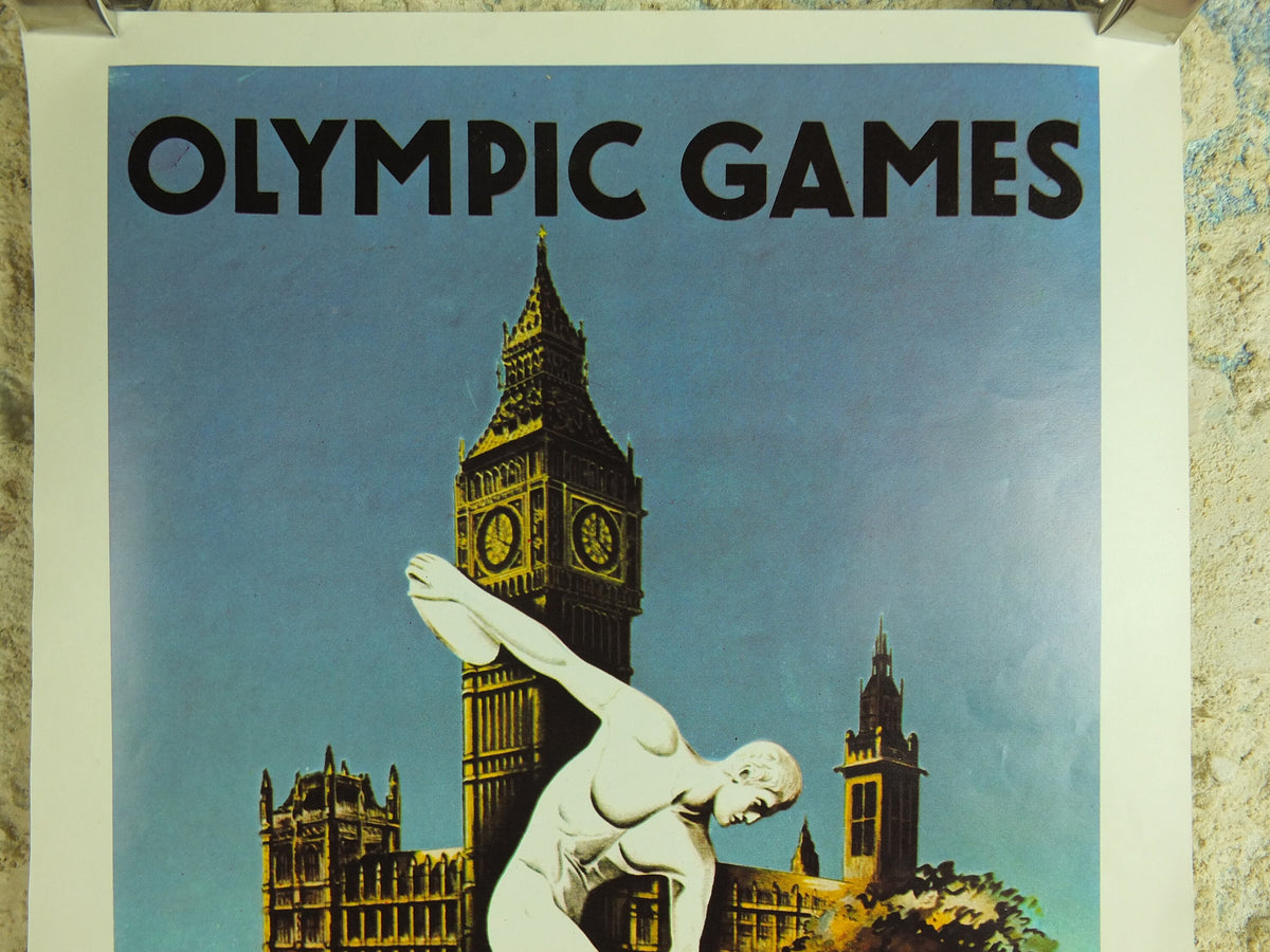 Vintage Olympic Games London Great Britain UK Poster rings sports sport international summer wall art reprint 1970s