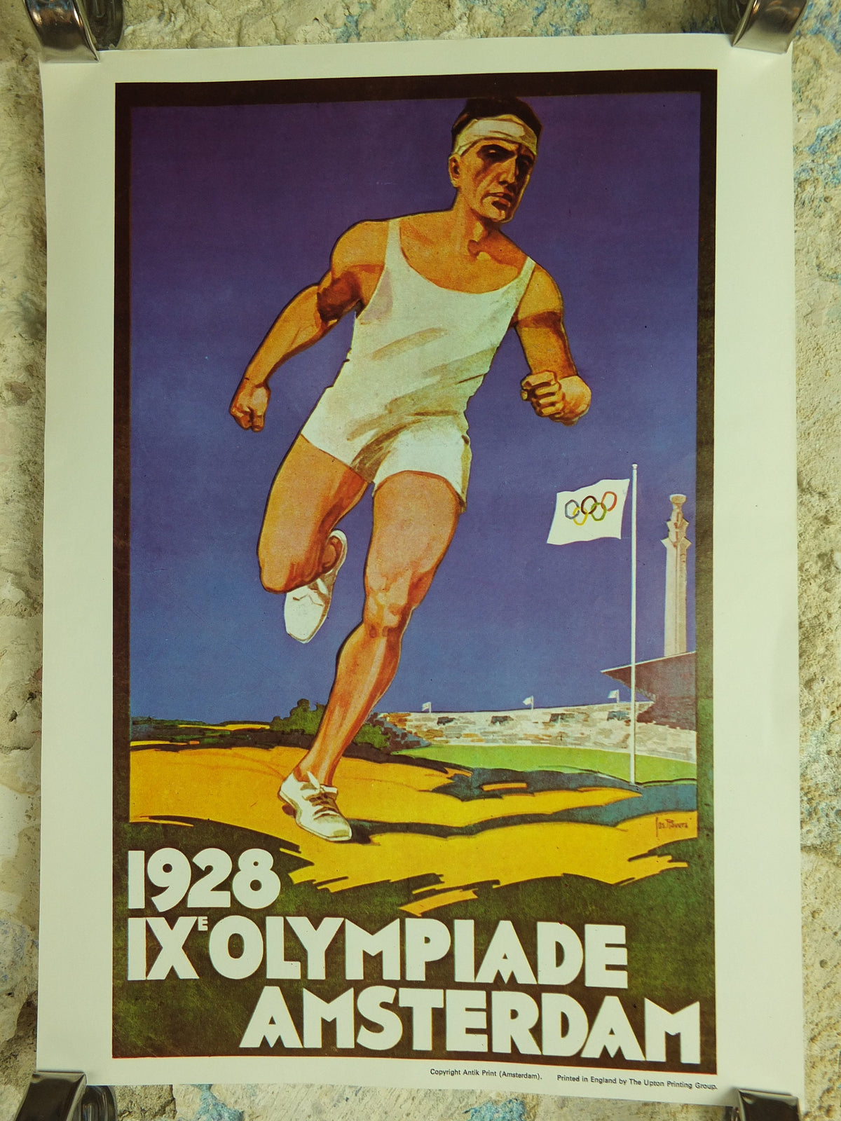 Vintage Olympic Games Amsterdam Netherlands Holland Poster rings sports sport international summer wall art reprint 1970s
