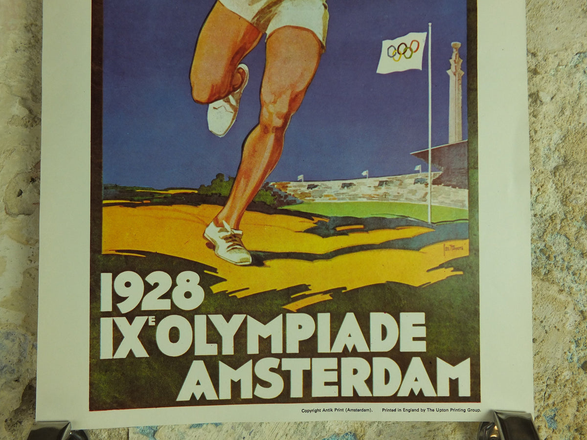 Vintage Olympic Games Amsterdam Netherlands Holland Poster rings sports sport international summer wall art reprint 1970s