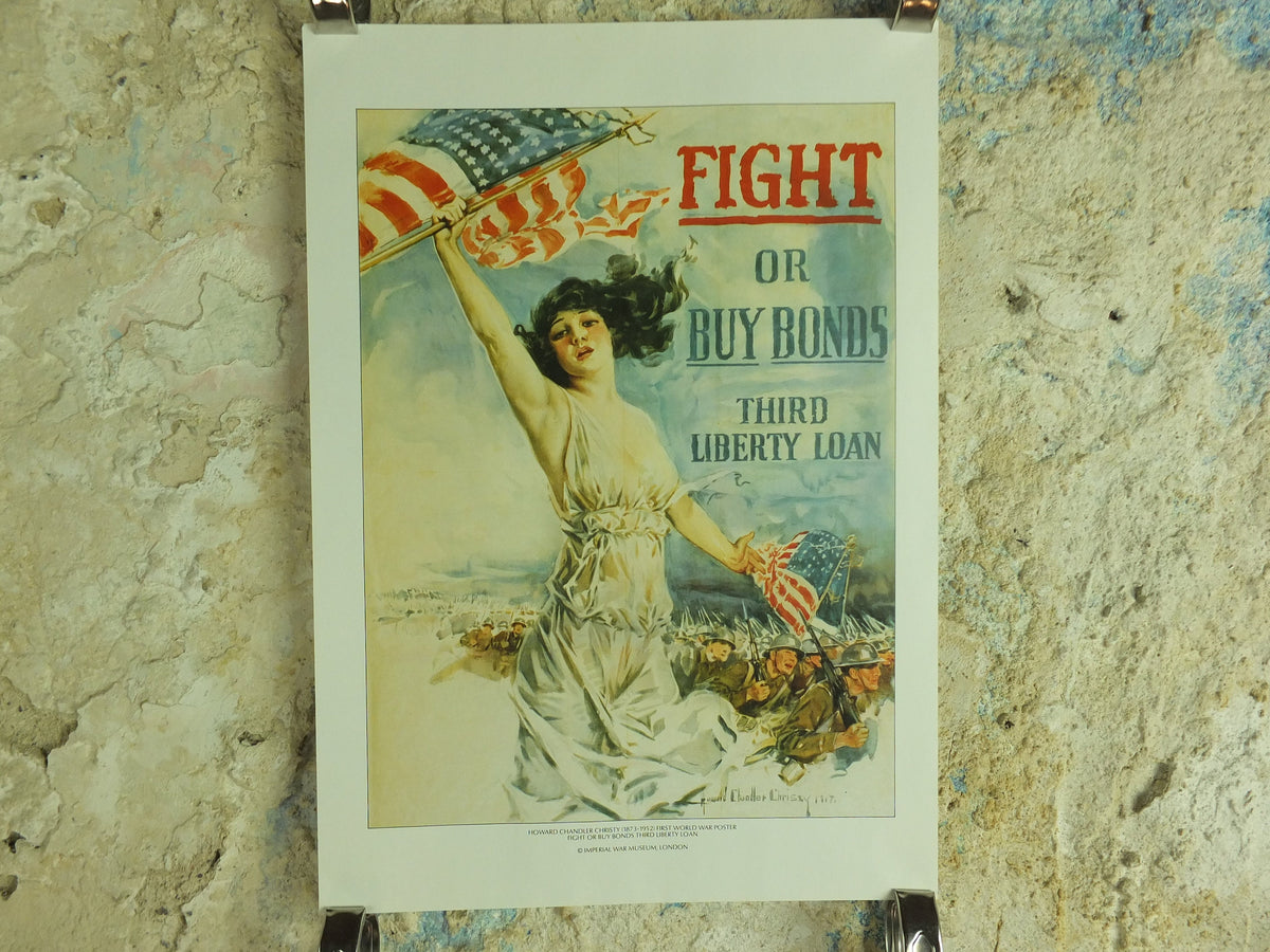 Vintage British Christy Girls Fight or buy Bonds Poster Imperial War Museum World War 1 WW1 Propaganda Poster reprint print wall art