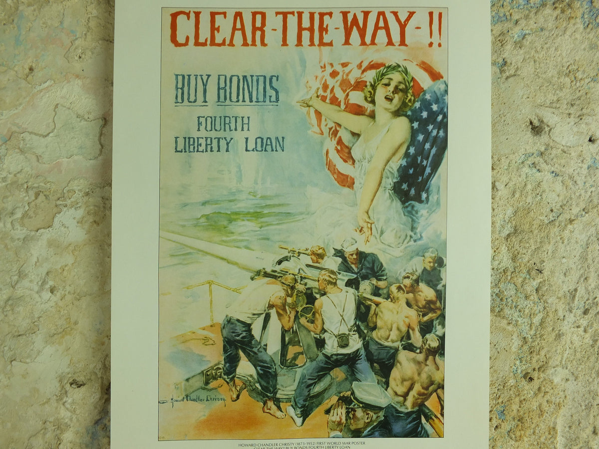 Vintage Christy Girls Clear the Way Poster liberty Imperial War Museum World War 1 WW1 Propaganda Poster reprint print wall art