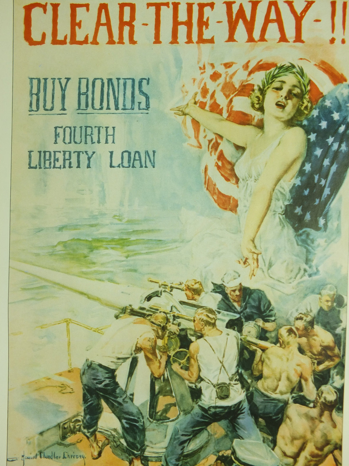 Vintage Christy Girls Clear the Way Poster liberty Imperial War Museum World War 1 WW1 Propaganda Poster reprint print wall art