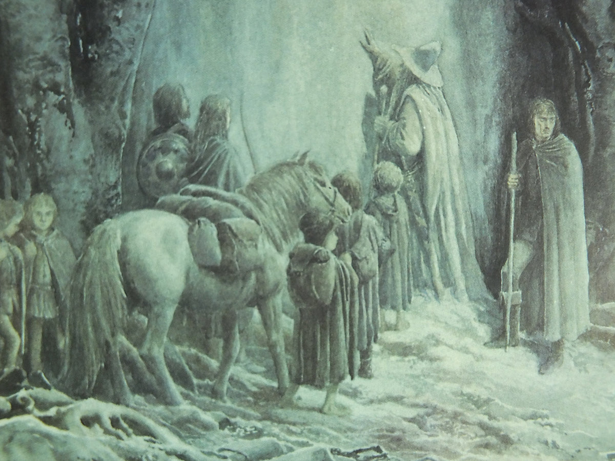 1994 The West Gate of Moria Poster, by Alan Lee, Lord of the Rings, Tolkien Centenary, Fellowship of Ring, illustration print wall art decor