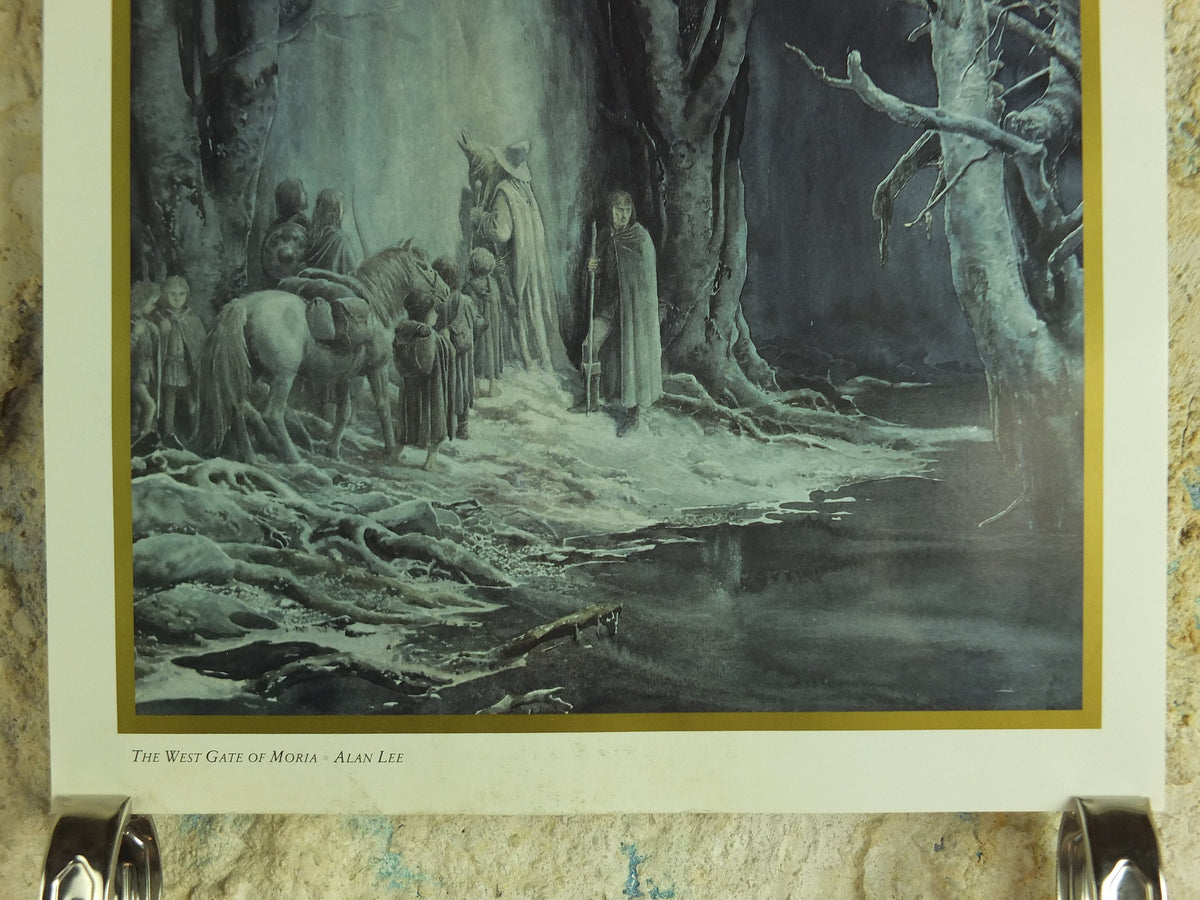 1994 The West Gate of Moria Poster, by Alan Lee, Lord of the Rings, Tolkien Centenary, Fellowship of Ring, illustration print wall art decor
