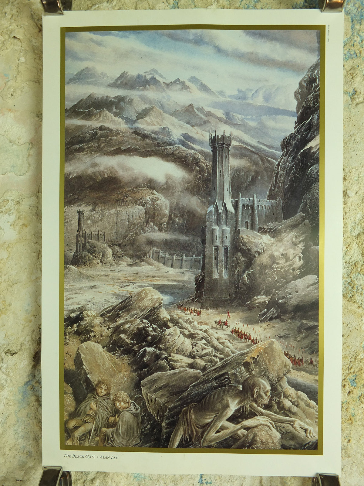 1994 The Black Gate Poster, by Alan Lee, Vintage Lord of the Rings, Tolkien Centenary, Return of the King, illustration print wall art decor
