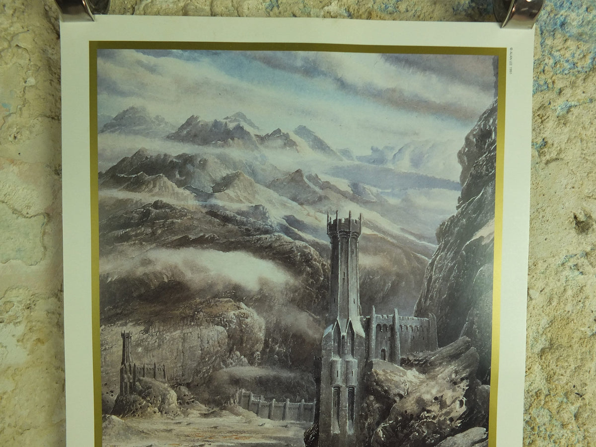1994 The Black Gate Poster, by Alan Lee, Vintage Lord of the Rings, Tolkien Centenary, Return of the King, illustration print wall art decor