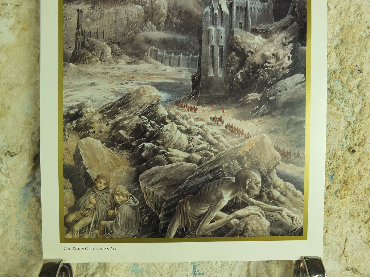 1994 The Black Gate Poster, by Alan Lee, Vintage Lord of the Rings, Tolkien Centenary, Return of the King, illustration print wall art decor