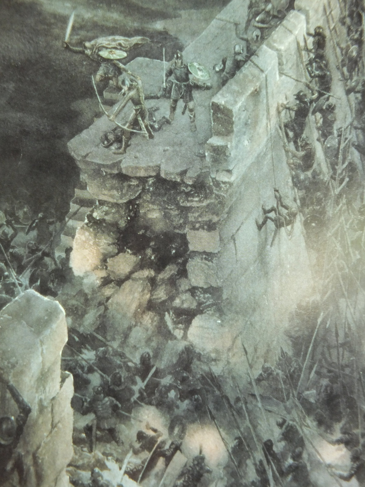 1994 The Battle of the Hornburg Poster, by Alan Lee, Tolkien Centenary Lord of the Rings, Helms Deep Rohan, Two Towers, print wall art decor
