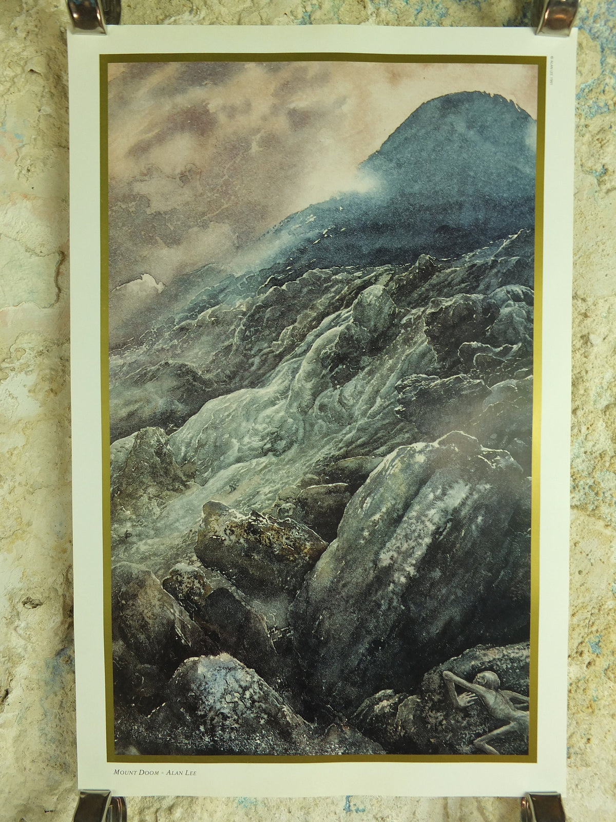 1994 Mount Doom Poster, by Alan Lee, Vintage Lord of the Rings, Tolkien Centenary, Return of the King, illustration print wall art decor