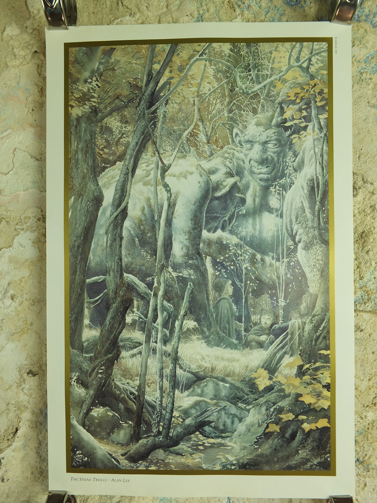1994 The Stone Trolls Poster, by Alan Lee, Vintage Lord of the Rings, Tolkien Centenary, Fellowship of the Ring, illustration print wall art decor