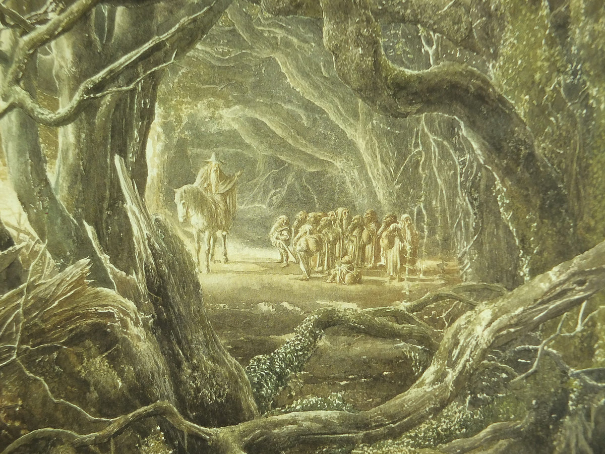1997 Mirkwood Poster, by Alan Lee, At the Forest Gate from The Hobbit, J.R.R. Tolkien, illustration print wall art decor