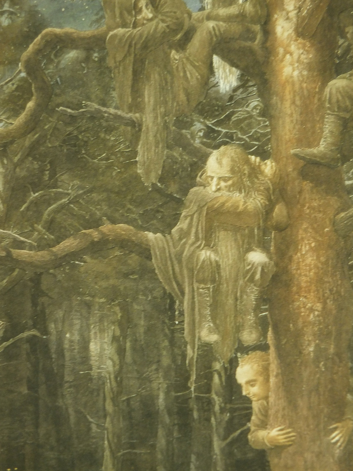 1997 The Wargs Poster, by Alan Lee, Dwarves in the Trees from The Hobbit, J.R.R. Tolkien, Misty Mountains, illustration print wall art decor