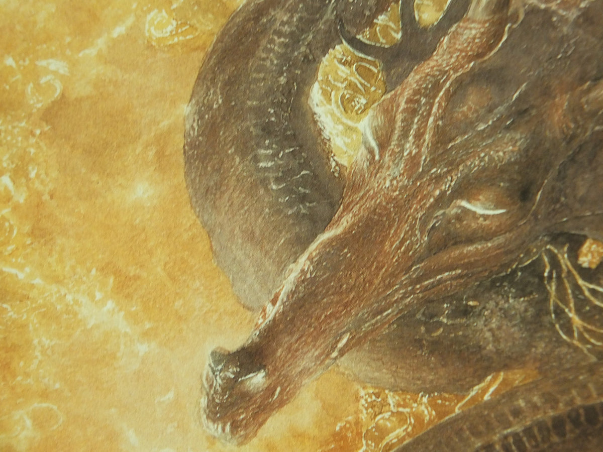1997 Smaug Poster, by Alan Lee, Under the Lonely Mountain from The Hobbit, J.R.R. Tolkien, Erebor, illustration print wall art decor