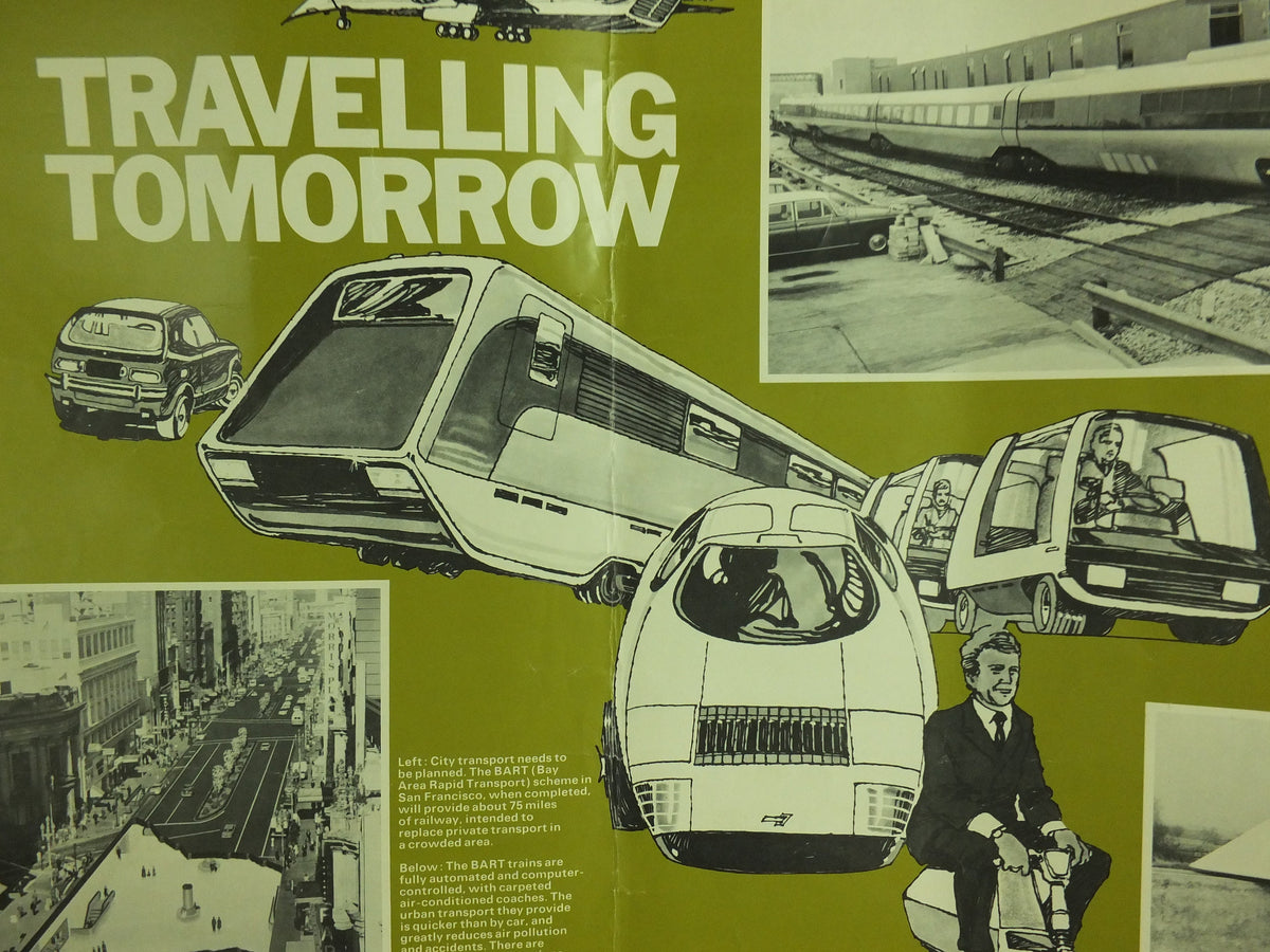 Original Vintage Shell Travelling Tomorrow Poster Yorkshire train industrial school education art wall retro interior design 1973 1970s