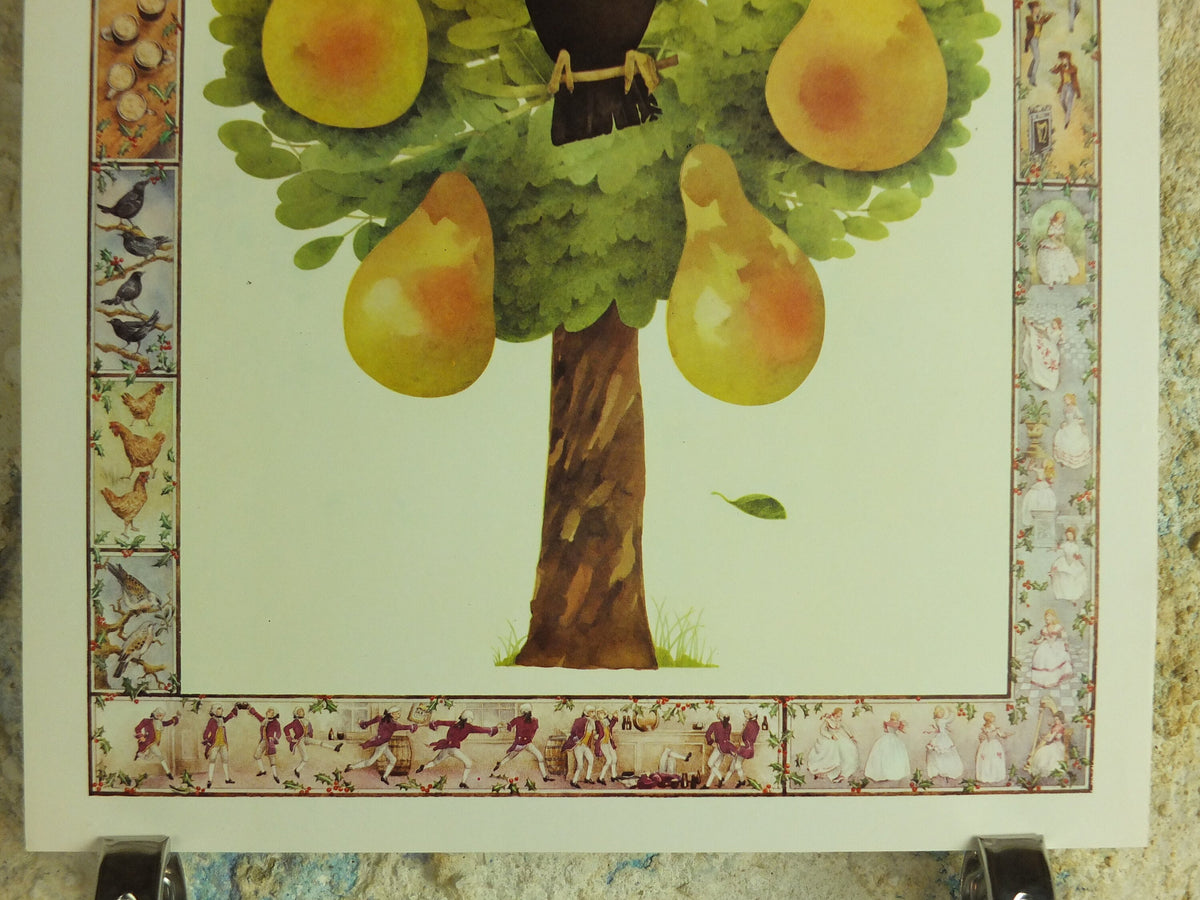 Original Vintage Guinness Toucan Poster, Toucan in a Pear Tree, 12 Days Christmas, advertising Irish stout beer print wall art decor 1970s