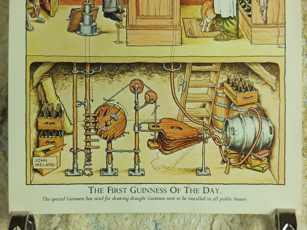 Original Vintage Gentle Art of Making Guinness Poster First Guinness of the Day advertising ale Irish stout beer print wall art retro 1980s