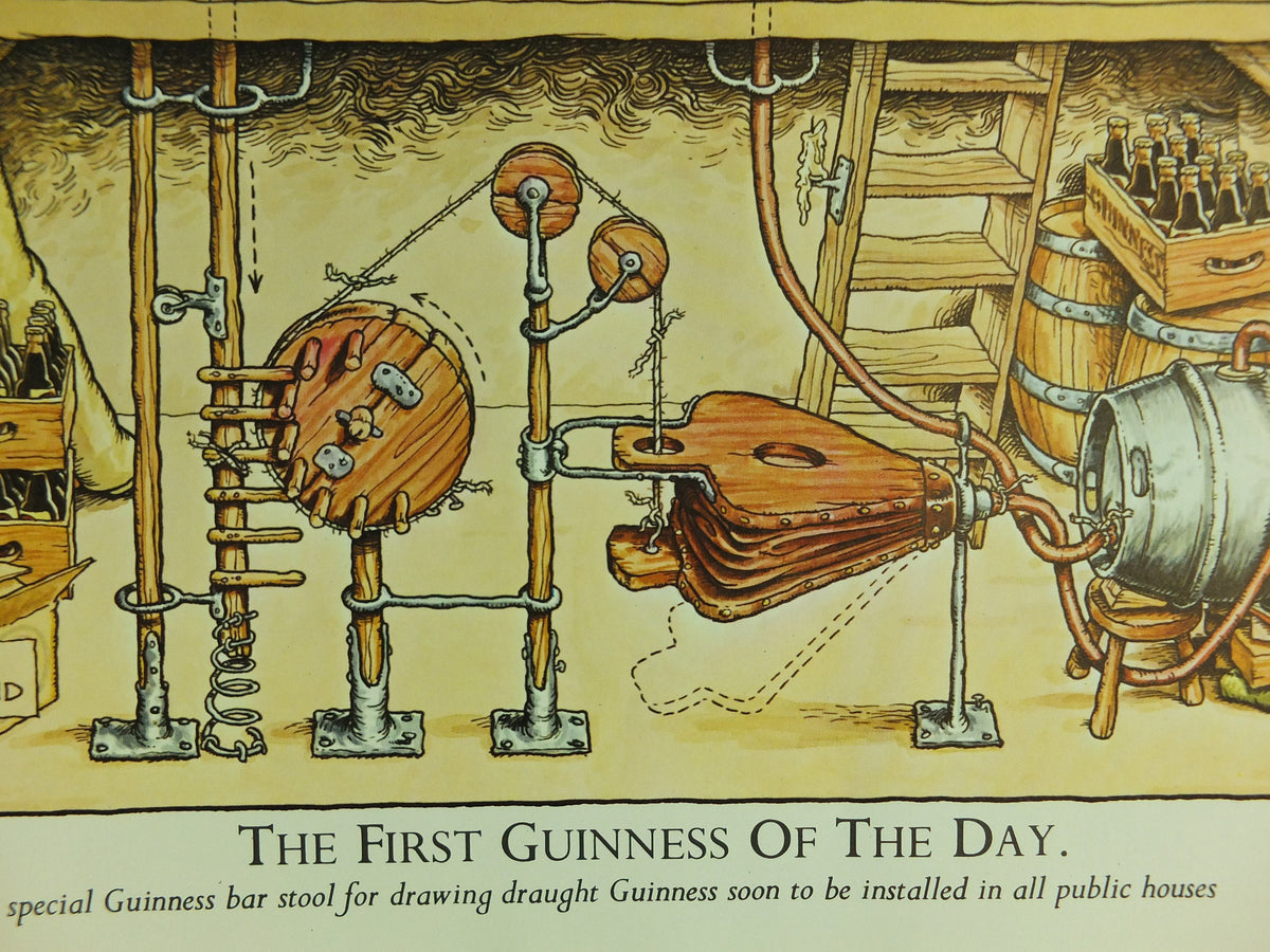 Original Vintage Gentle Art of Making Guinness Poster First Guinness of the Day advertising ale Irish stout beer print wall art retro 1980s