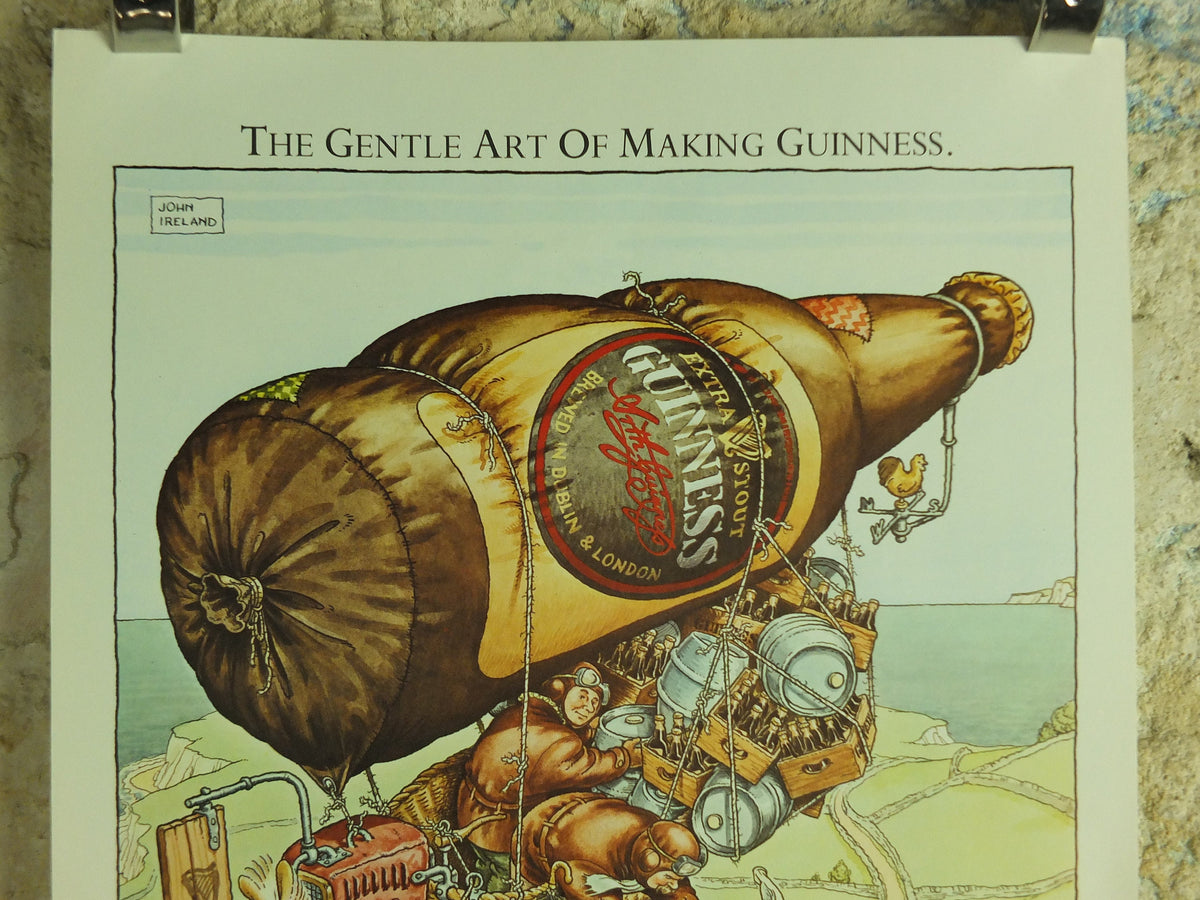 Original Vintage Gentle Art of Making Guinness Poster Delivering the Guinness advertising ale Irish stout beer print wall art retro 1980s