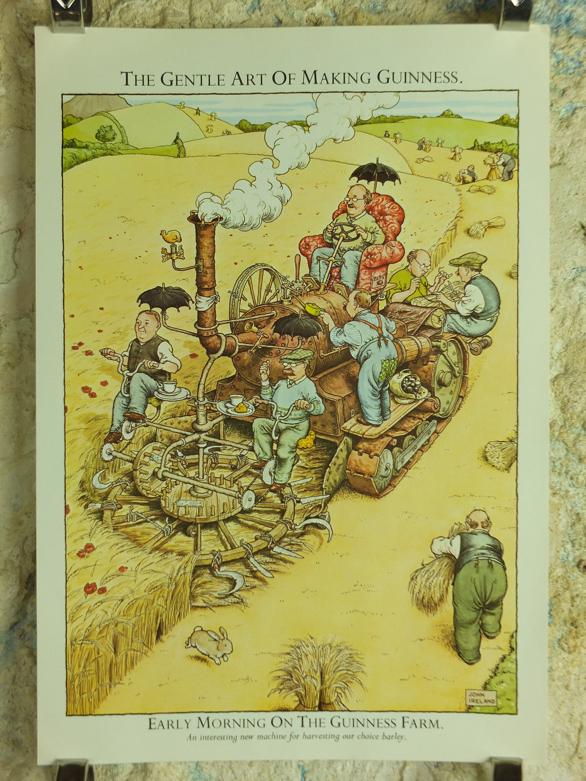 Original Vintage Gentle Art of Making Guinness Poster Early Morning on the Farm advertising ale Irish stout beer print wall art retro 1980s