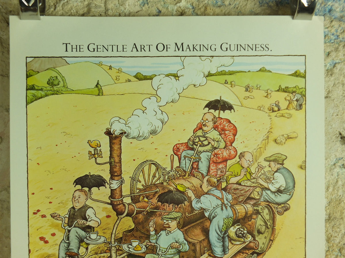 Original Vintage Gentle Art of Making Guinness Poster Early Morning on the Farm advertising ale Irish stout beer print wall art retro 1980s