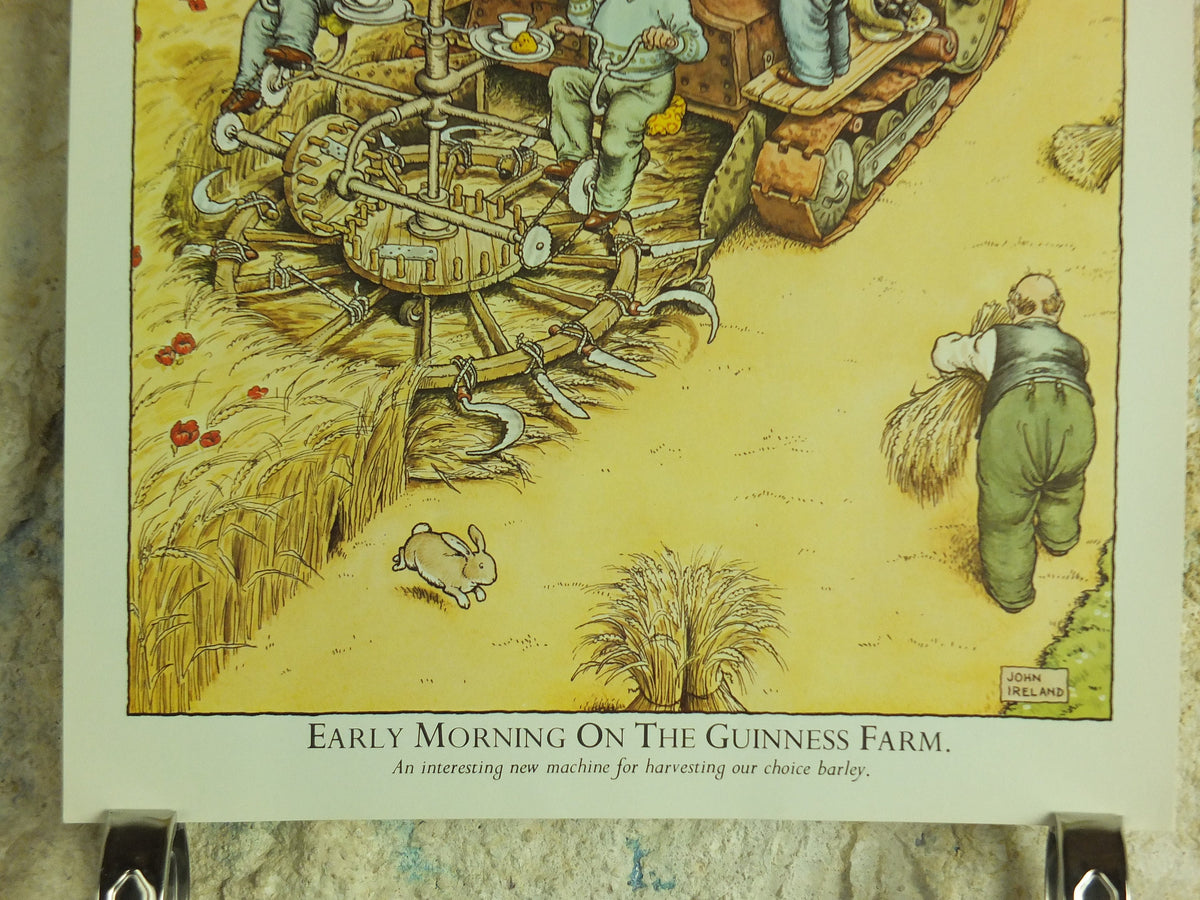 Original Vintage Gentle Art of Making Guinness Poster Early Morning on the Farm advertising ale Irish stout beer print wall art retro 1980s