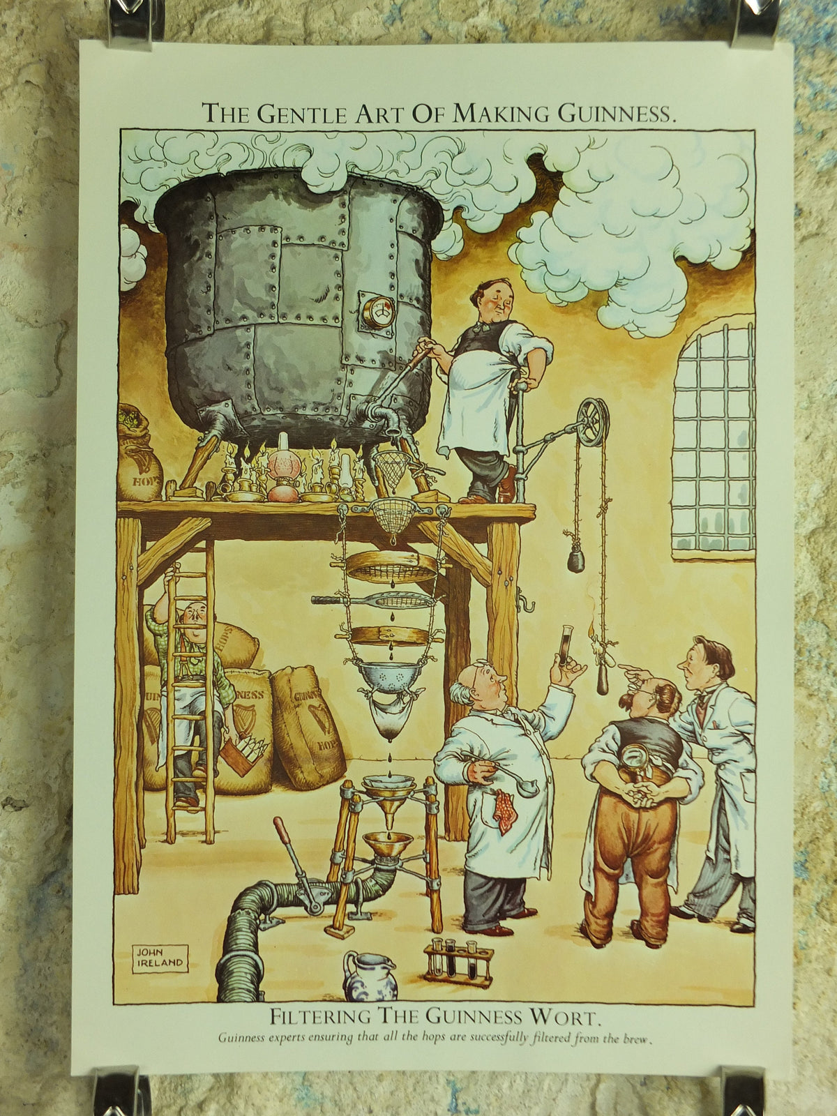 Original Vintage Gentle Art of Making Guinness Poster Filtering Guinness Wort advertising ale Irish stout beer print wall art retro 1980s