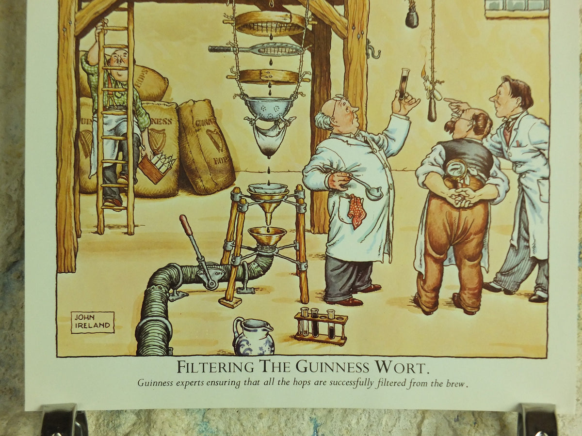Original Vintage Gentle Art of Making Guinness Poster Filtering Guinness Wort advertising ale Irish stout beer print wall art retro 1980s