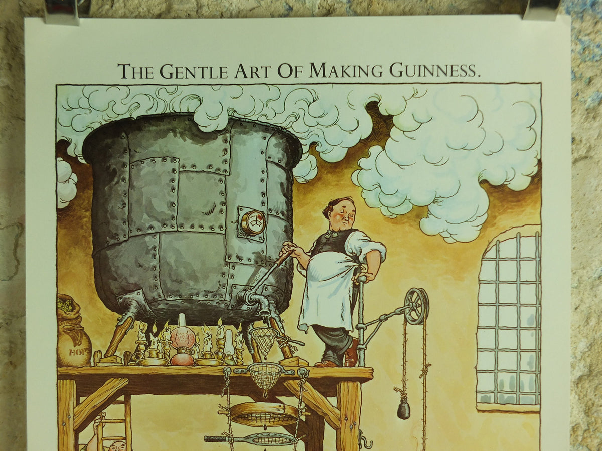Original Vintage Gentle Art of Making Guinness Poster Filtering Guinness Wort advertising ale Irish stout beer print wall art retro 1980s