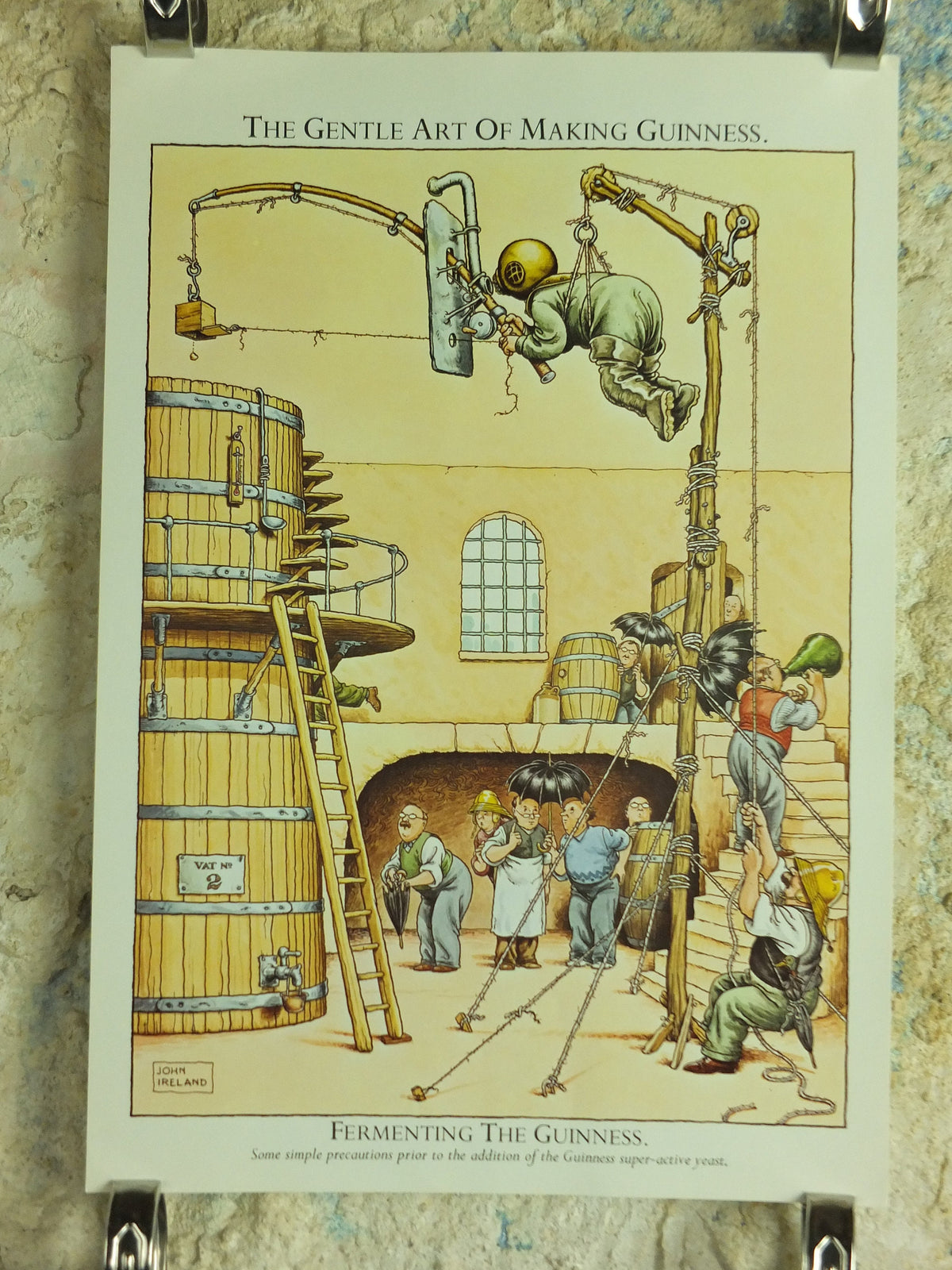 Original Vintage Gentle Art of Making Guinness Poster Fermenting the Guinness advertising ale Irish stout beer print wall art retro 1980s