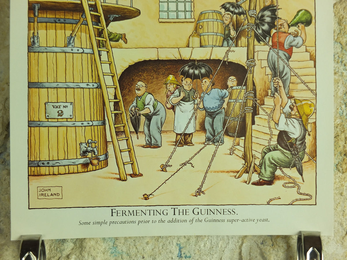 Original Vintage Gentle Art of Making Guinness Poster Fermenting the Guinness advertising ale Irish stout beer print wall art retro 1980s