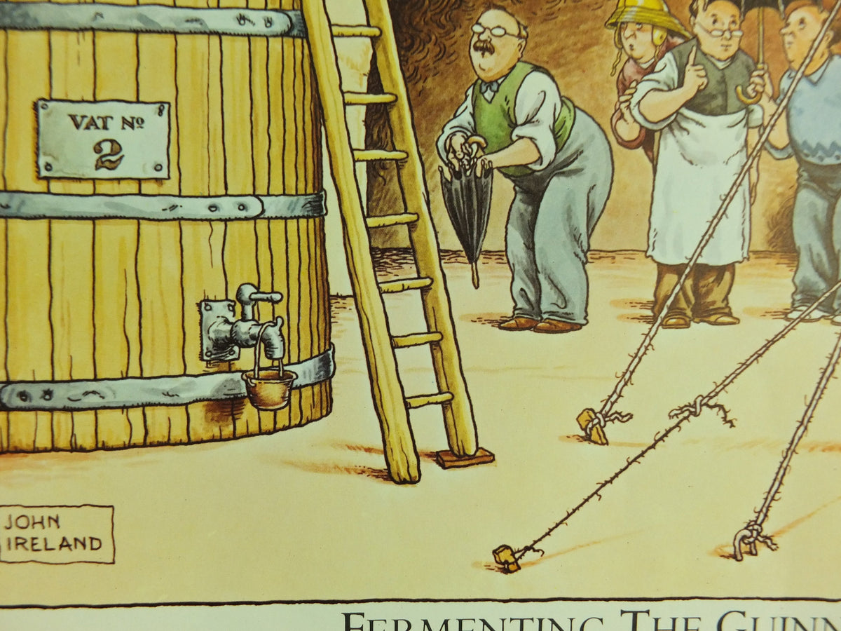 Original Vintage Gentle Art of Making Guinness Poster Fermenting the Guinness advertising ale Irish stout beer print wall art retro 1980s